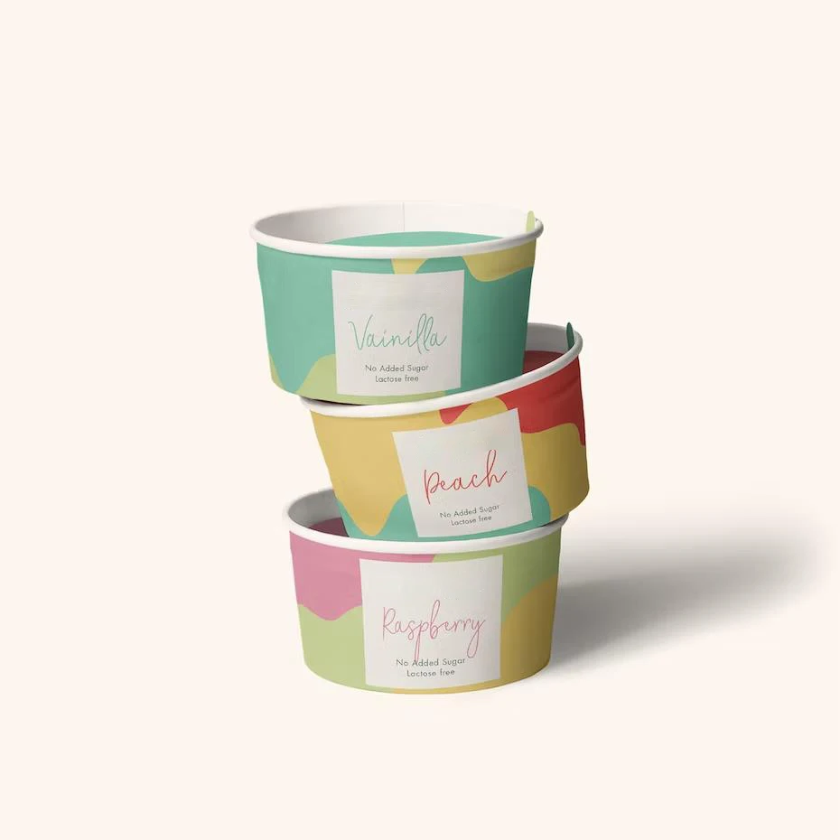 Disposable Packaging Dessert Yogurt Ice Cream Tubs Paper Ice Cream Cup Container