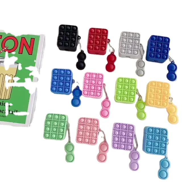 Sanwei Silicone Protective Case Creative Fidget Bubble Relive Stress Toy  Earphone case