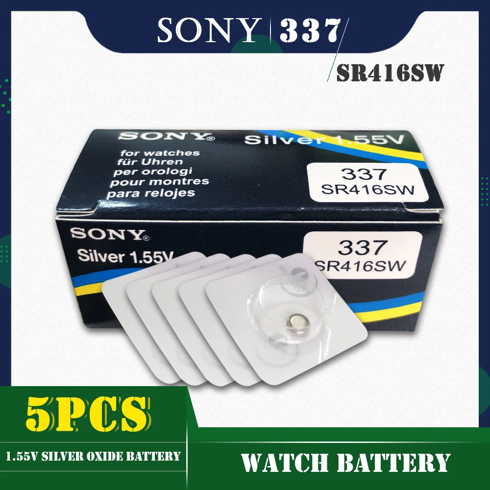  Бесплатная доставка в Марокко для SONY оригинальный 337 SR416SW 1 55 V оксида серебра аккумулятор таблеточного типа LR416 337A AG6 мобильного