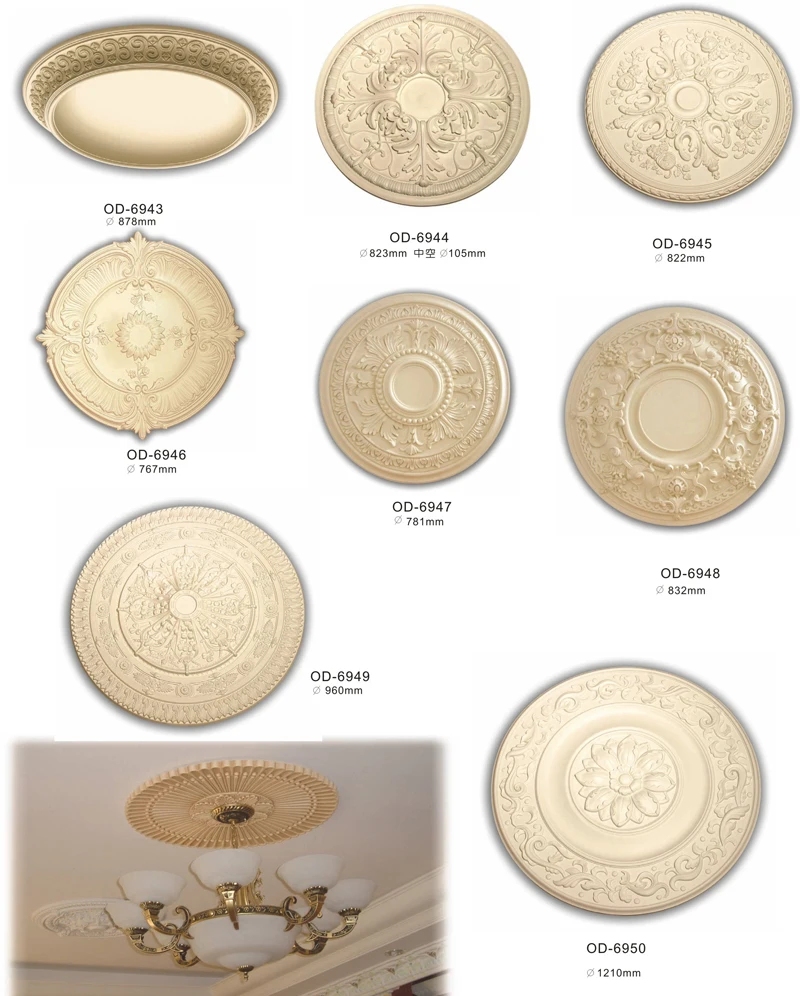 
40 inch top grade deluxe ornamental floral design round ceiling rosette polyurethane ceiling medallion 