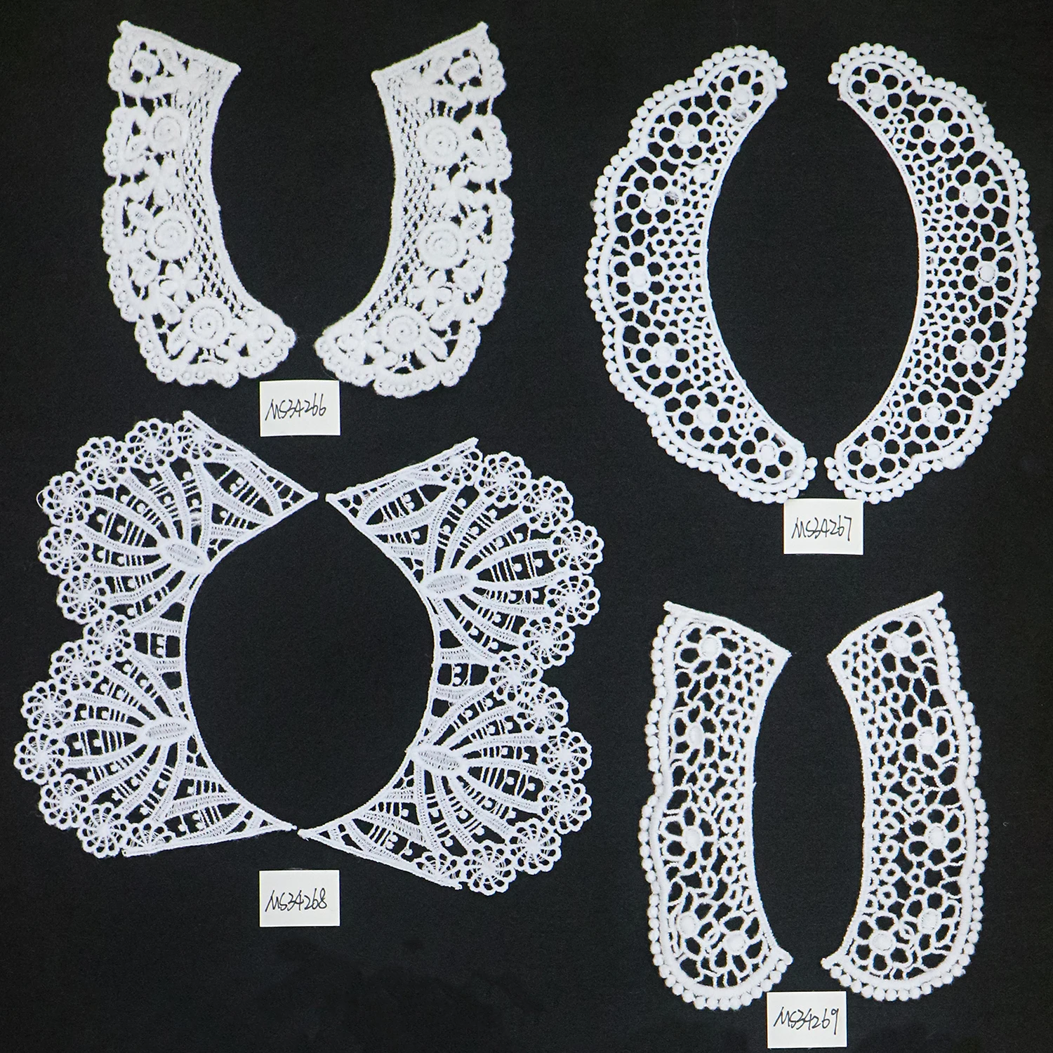 MSBJ0394 Stock Hot Sale Beautiful  Cotton  Hollow-out Water Soluble Lace  Embroidery Neckline