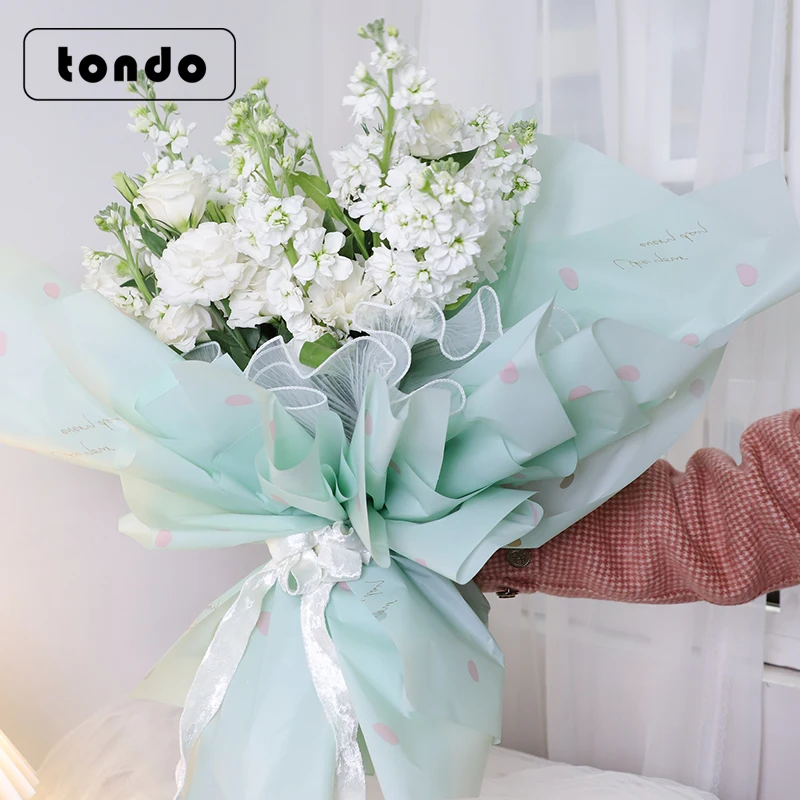2021 Tondo 20sheet/bag Waterproof petal Pattern Korean Flower Wrapping Paper For Flower