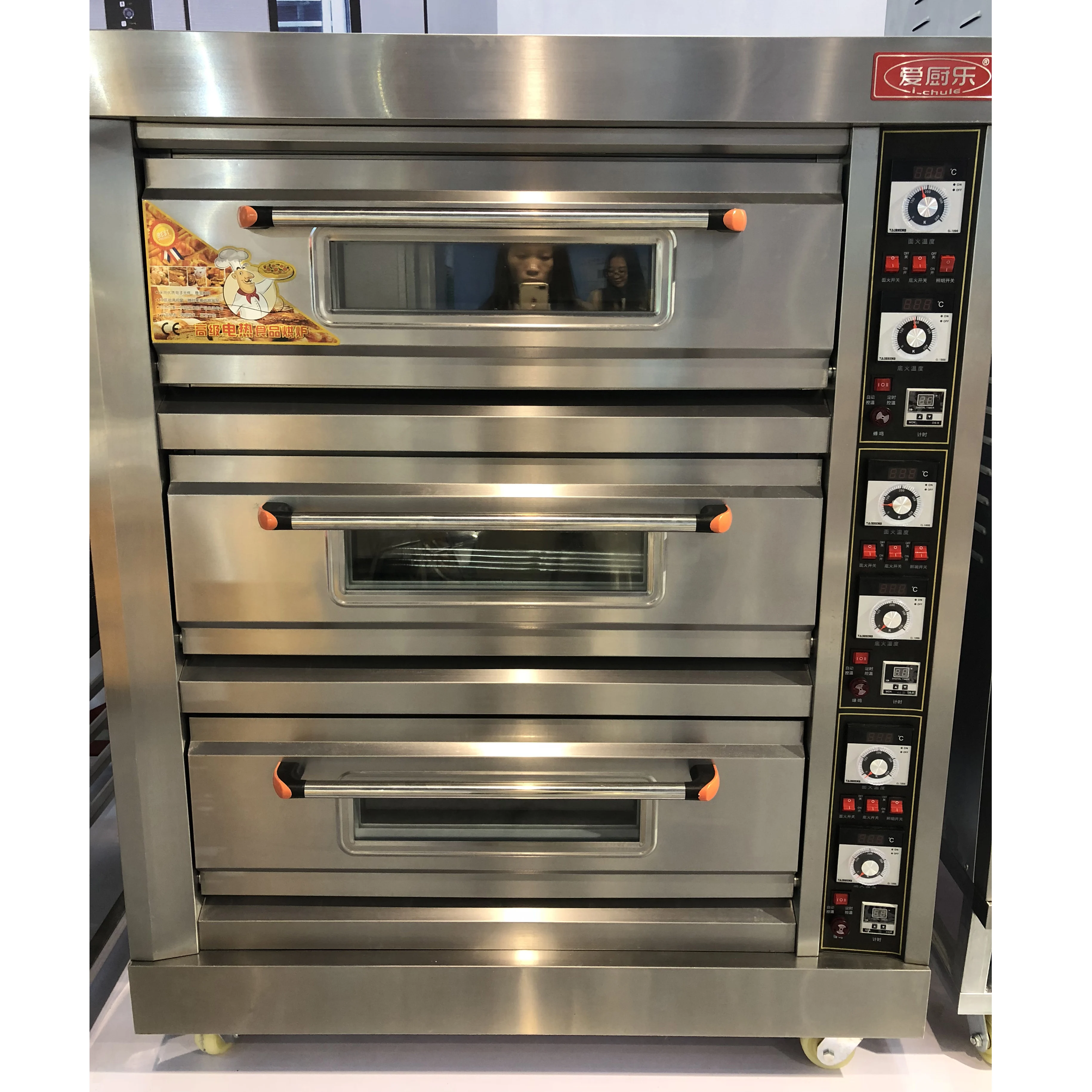 Commercial industry china wholesale industrial oven 3 deck 6 trays  Bakery oven Electric  Pizza Bread Baking Oven