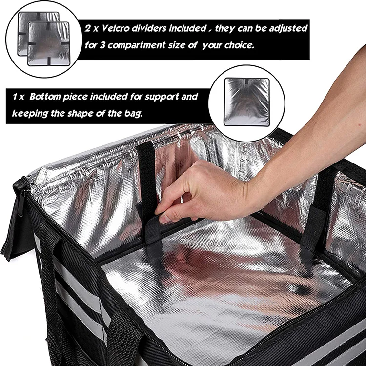 Multi-Functional Reusable Food Delivery Bag for Bicycle Hot and Cool Food Delivery Bag