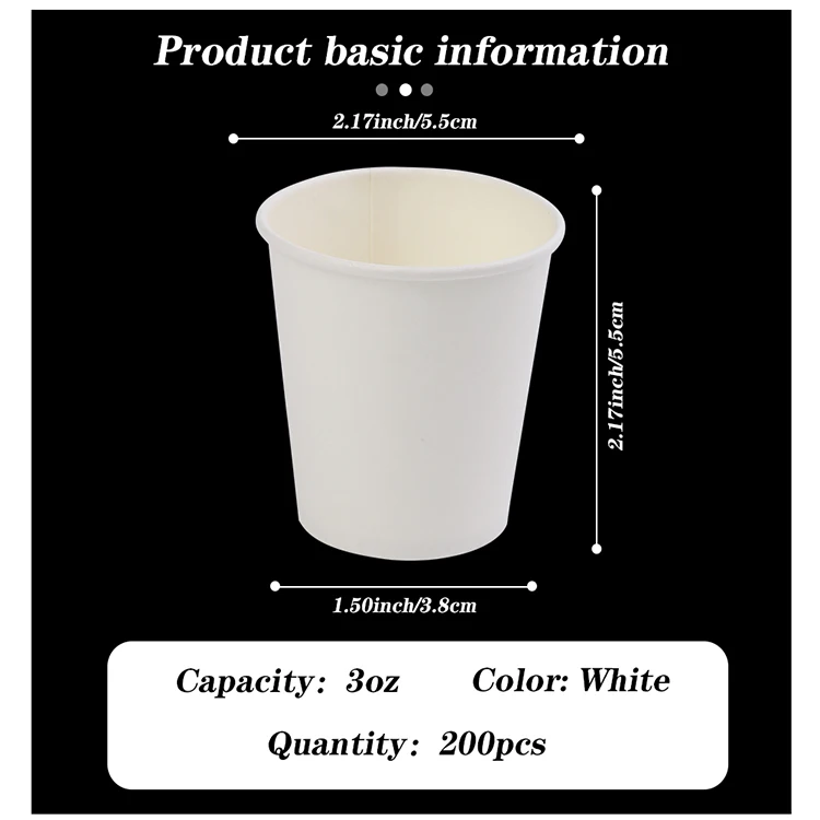 Wholesales mouthwash paper cup white 3 oz disposable paper espresso cups