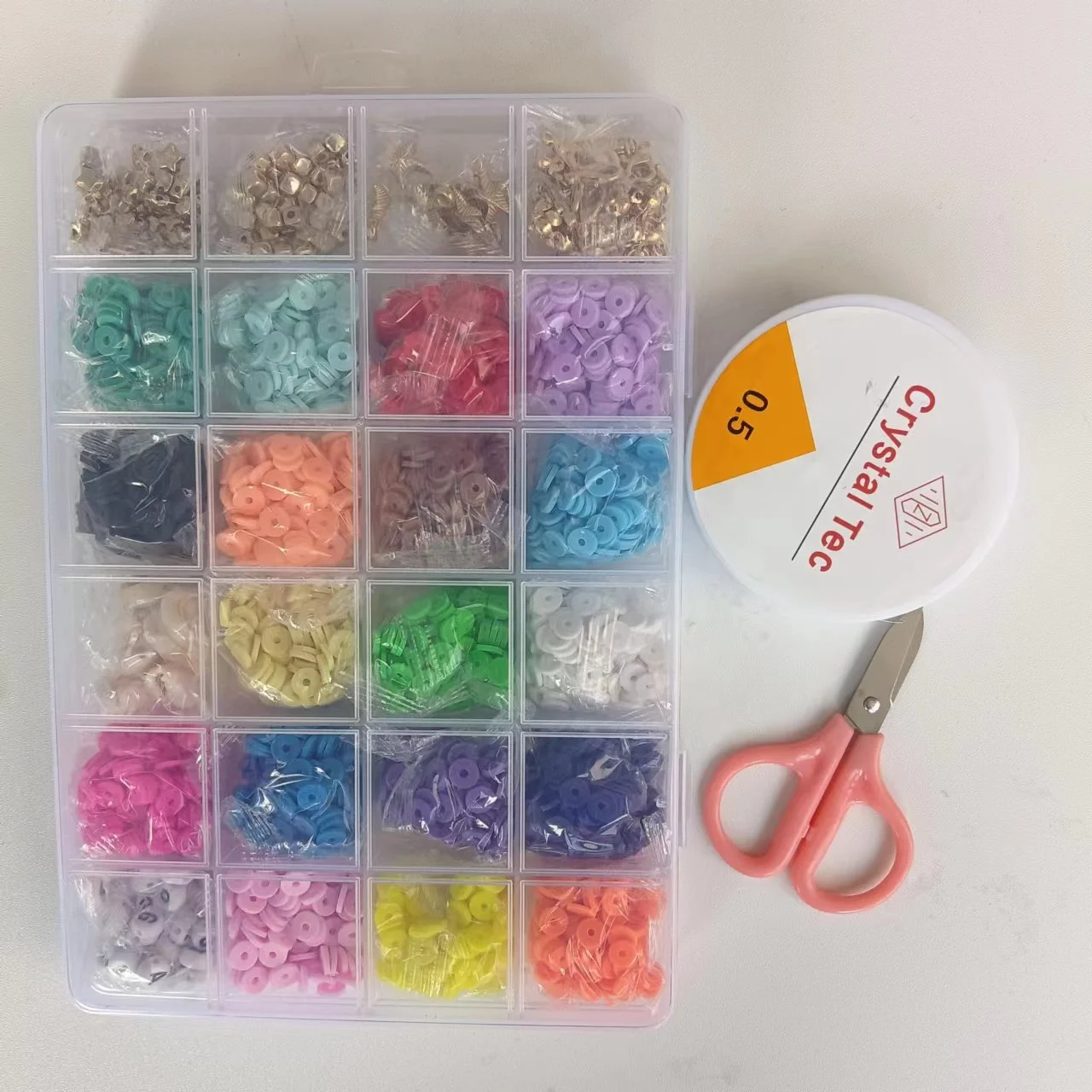 Fashion 6 mm Handmade Polymer Clay Spacer Beads Kit Disc for Earring Bracelet Necklace Jewelry DIY Craft Making