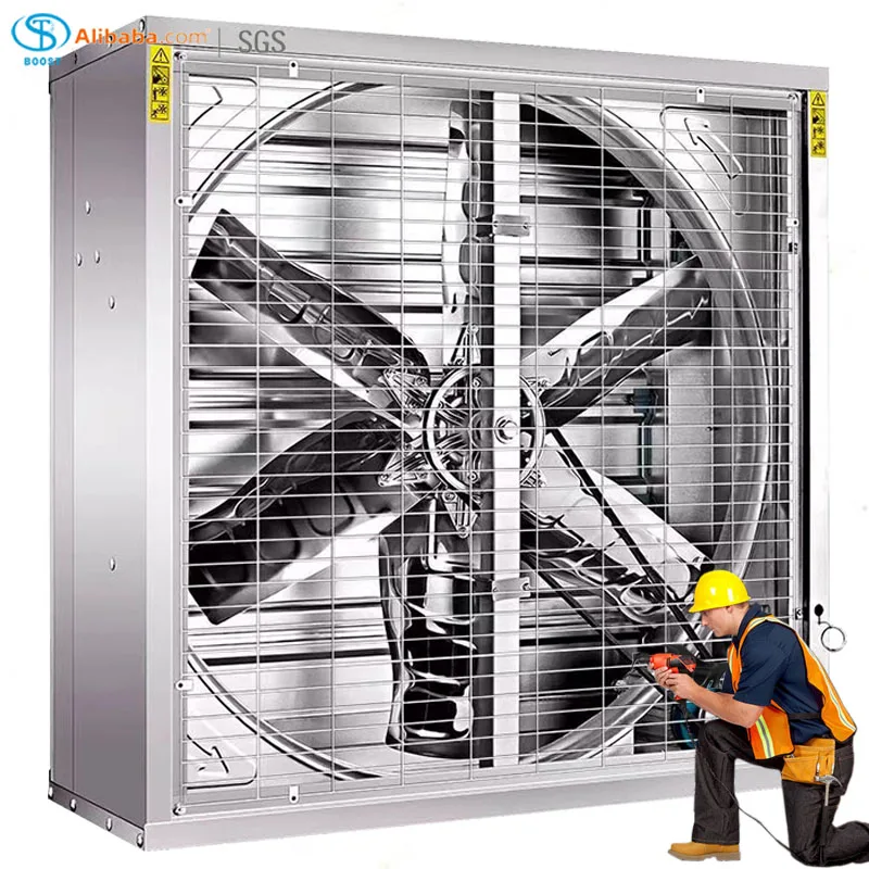 1380mm 50inch Galvanized Box Fan Drop Hammer Ventilation Exhaust Fan For Livestock House Poultry Farm Greenhouse