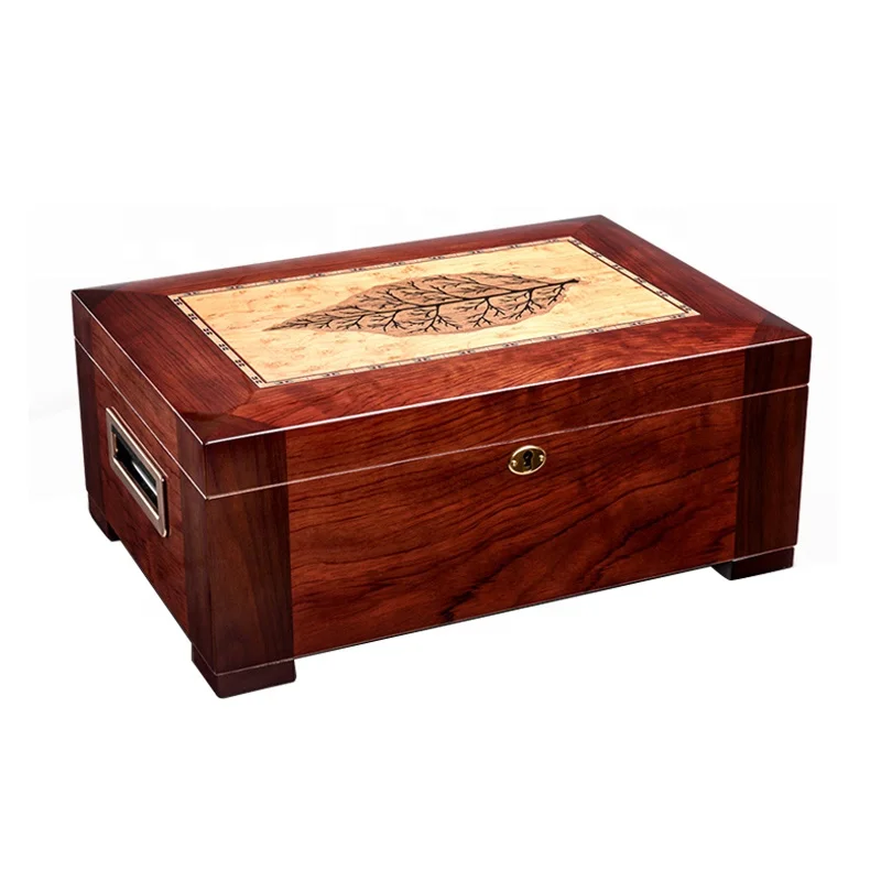 Hot-selling moisturizing case cedar wood cigar humidor box cabinet with hygrometer humidifier decorative box