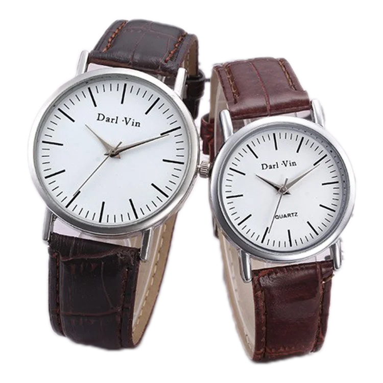 Men Business Leather Band Quart Watch Time Saat
