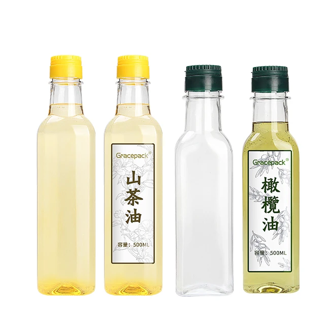 Hot Sale Sauce Liquid Bottle Food Grade Olive Oil Bottle Coconut Oil Plastic Bottles 125ml 250ml 500ml 1000ml