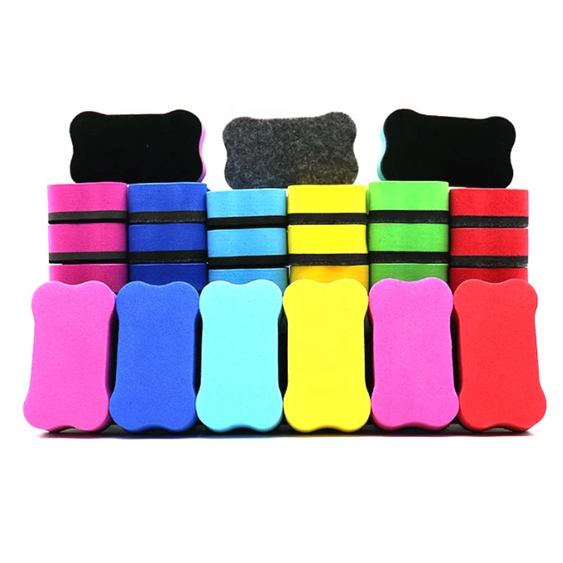 Popular EVA whiteboard dry erasers magnetic customized magic sponge eraser for office, school and promotion