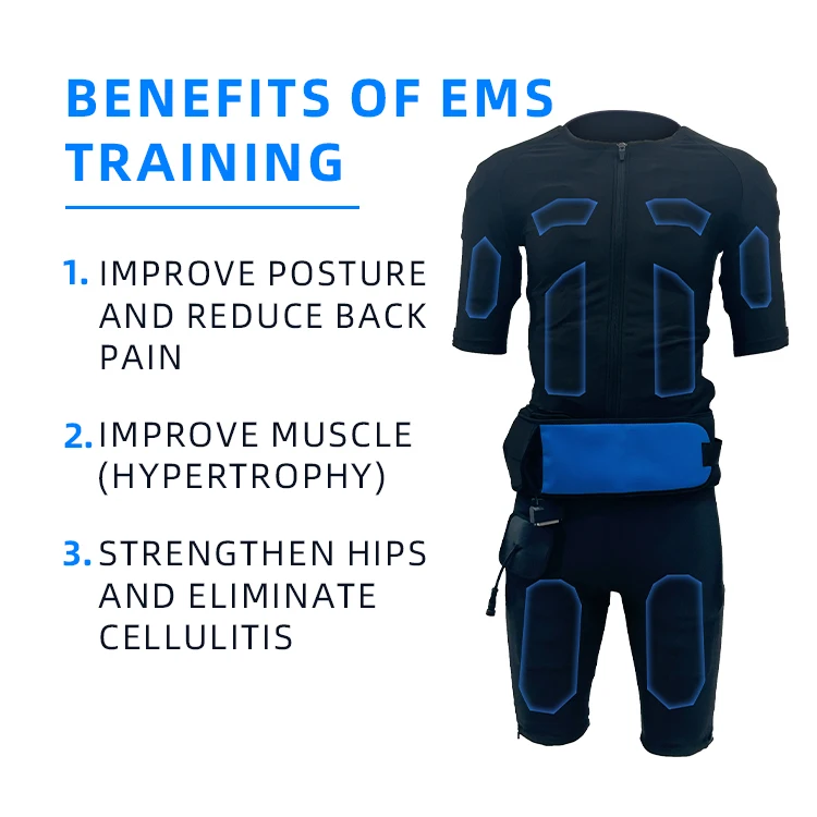 Wireless Ems Power Suit Machine Electro Stimulation Ems Suit Workout Fitness Dry Ems Training Suit