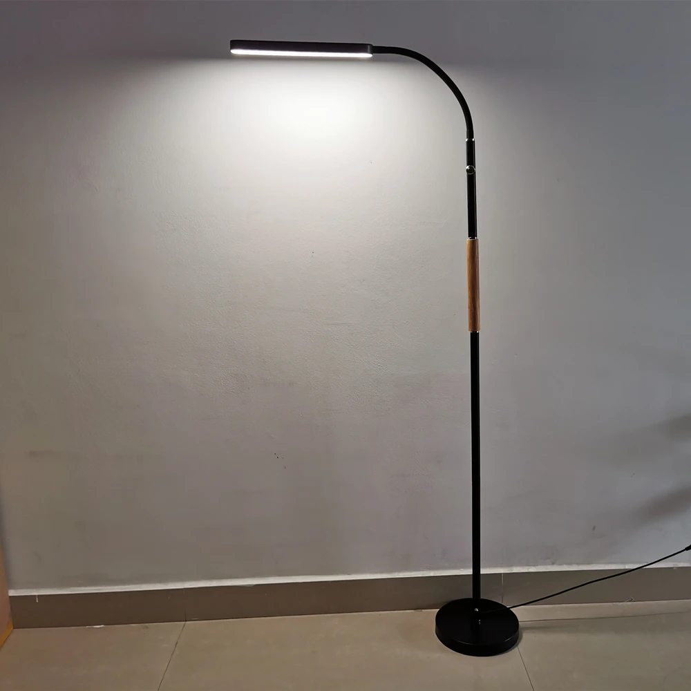Led Floor Lamp with 3 Color Temperature and Stepless Touch Control Adjustable Gooseneck Floor Lamp for Tattoo Lashes and Reading