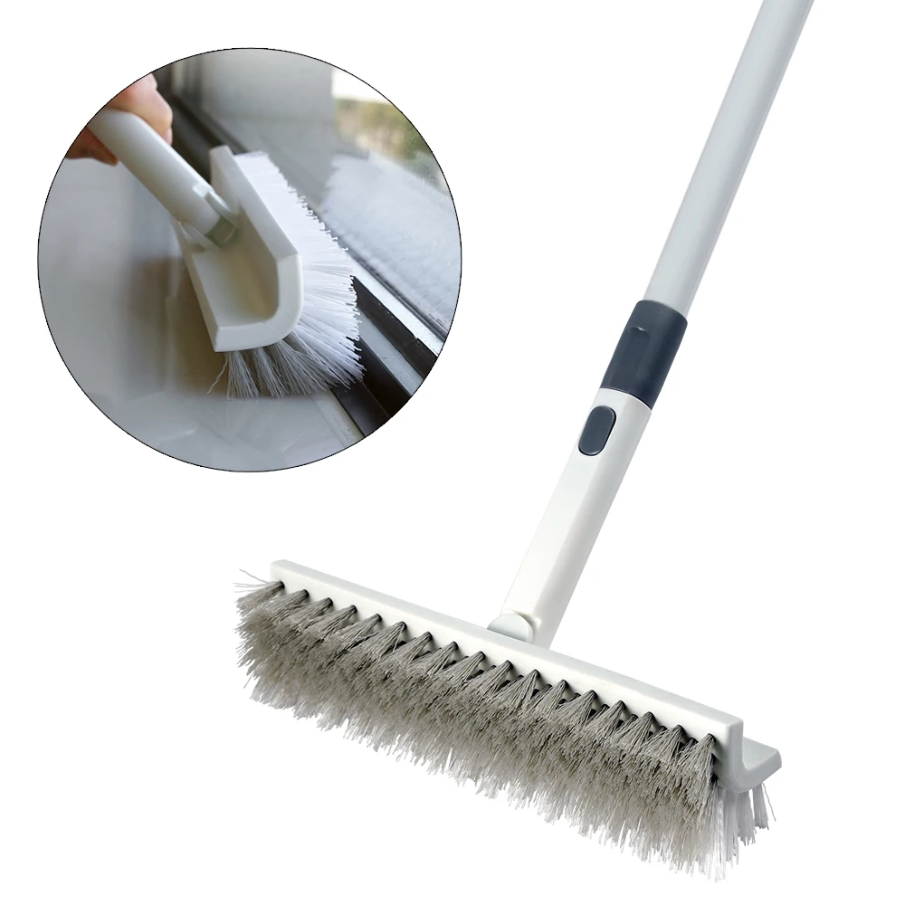 JESUN Double Sided Floor Cleaning Brush V Shape Head Floor Scrub Brush for Kitchen Bathroom Shower Tile Marble Crevice