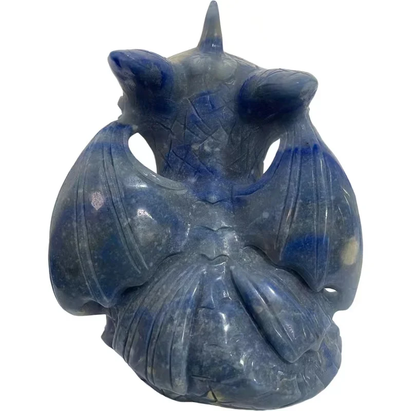 Cute Natural Crystals Healing Stone Hand Carved Blue Toothless Dragon Crystal Crafts For Gift