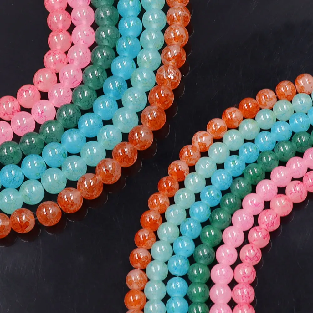 HX Stock for sale Flower  jade glass beading Jade Floral Pattern Beads   loose beads for DIY jewelry making