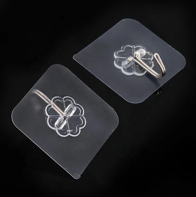 Manufacturers Wholesale Load Bearing Hook Traceless Perforation Free Acrylic Hook Strong Door After Plastic Transparent Hook