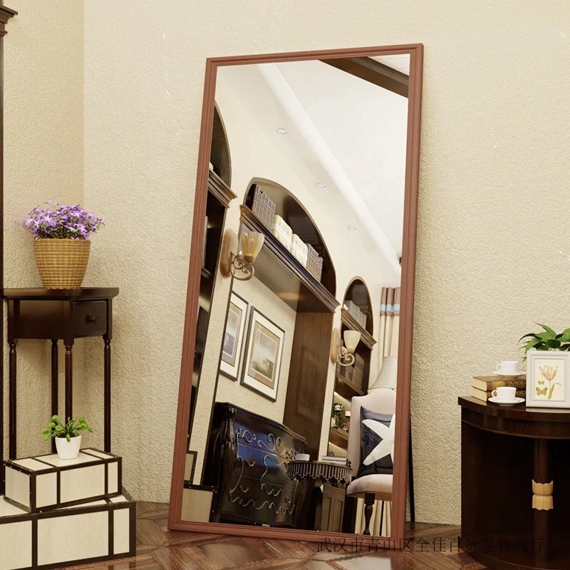 French Retro Full-Body Dressing Mirror Floor-Standing Glass Mirror for Bedroom & Living Room Use Wall Fitting