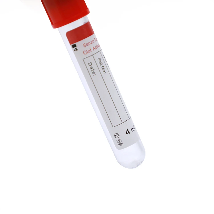 HBH Single Use Plastic Glass Red Activator Blood Collection Tube