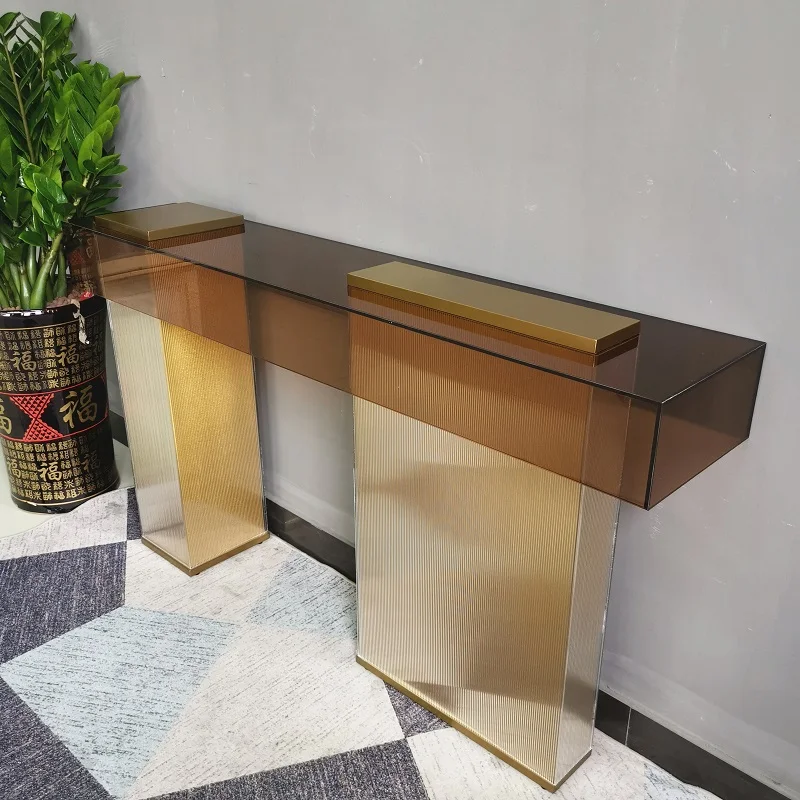 
Light luxury acrylic table porch table non-metal top porch table home hotel modern minimalist porch 