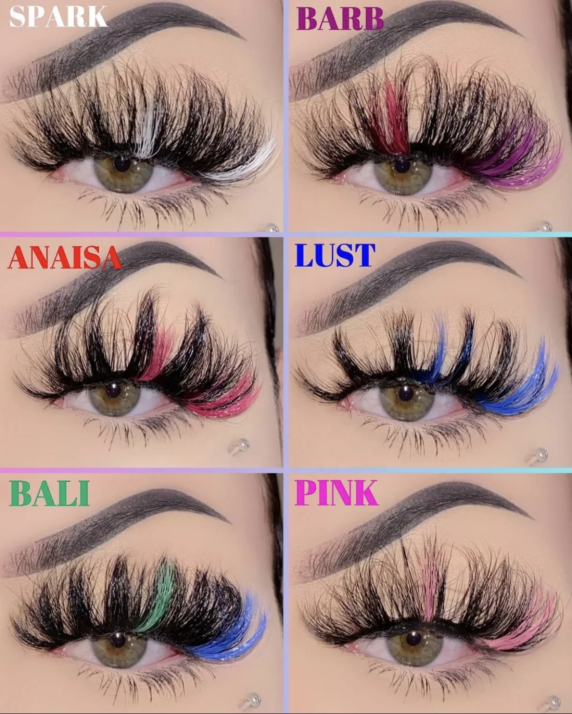 New style 20-25MM color 3d mink lashes premium  Party Style False Eye Lashes Colorful Handmade coloful Eyelashes