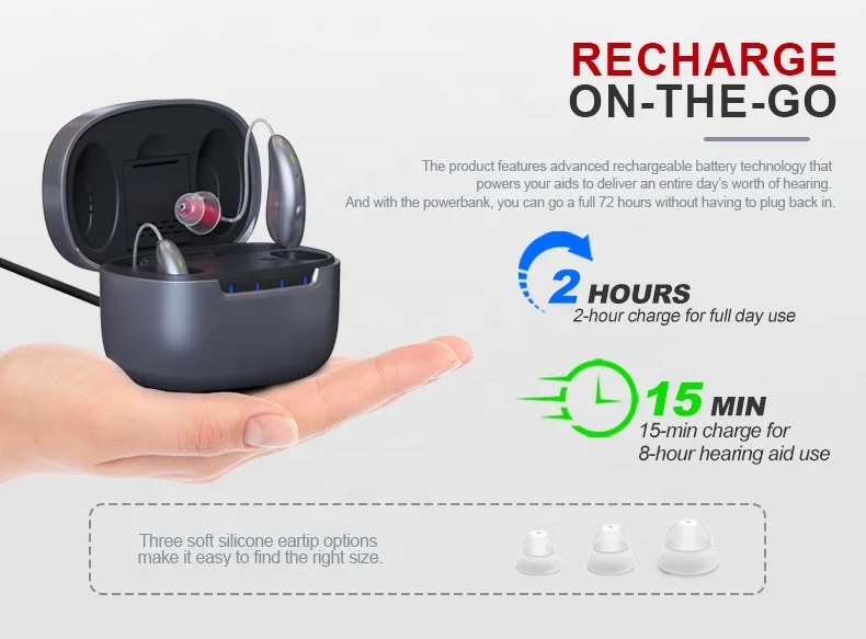 Jinghao Hear Aid Wholesale Bluetooth Wireless Hearing Aids With Waterproof Hearing Aid Case