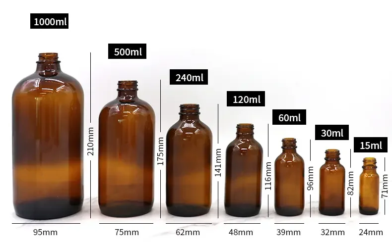 500ml Brown Glass Soap Dispenser Bath Shampoo Bottle Press Pump Lotion Boston Glass foaming hand soap bottle