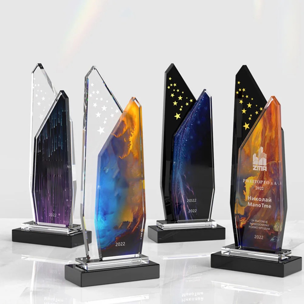 Hot Sale Customized Design, Square Crystal Clear Plexiglass Award Acrylic Trophy Display Stand/