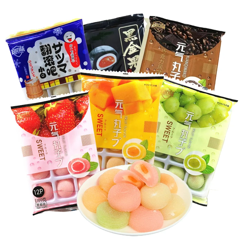 Fruit flavored cassava glutinous rice Dim sum glutinous rice pudding exotic snacks Desserts mochi squishy mochi fruit mochi