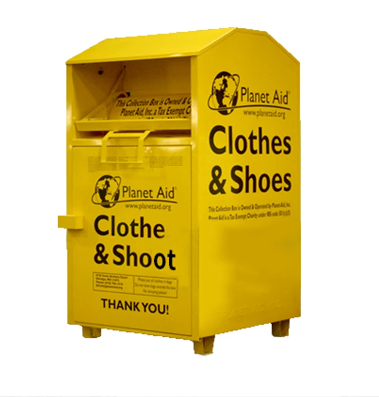 Sodor Manufacture Free Design Cost Project Steel Donation Recycle Bin Clothing Drop Large Capacity Recycling Bin for Charity