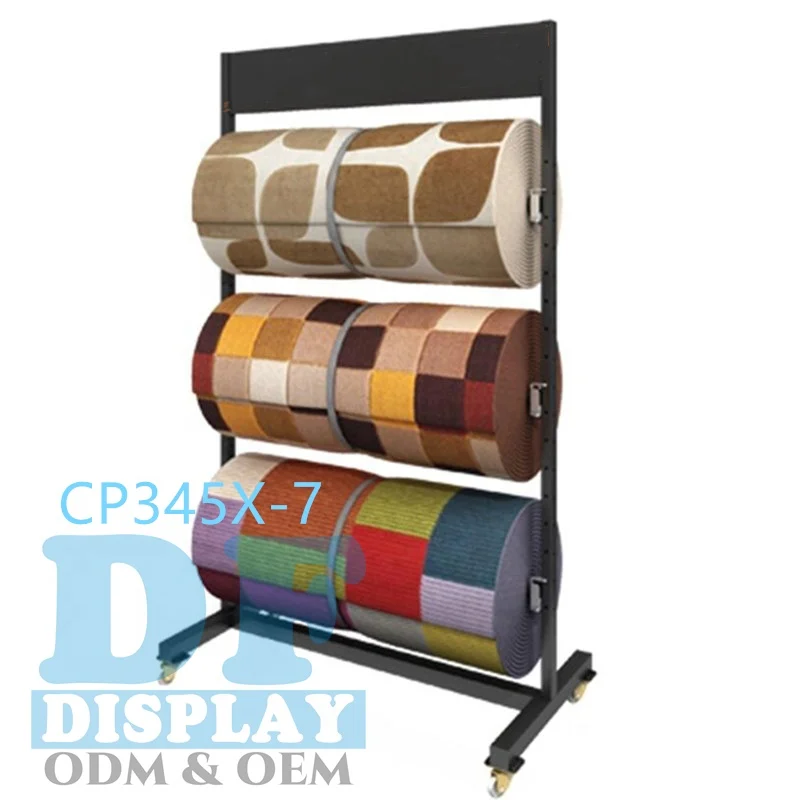 Carpet Roll Display Rack Commercial Rug Display Rack Pattern Sample Fabric Roll Storage Flooring Fabric Roll Display Rack