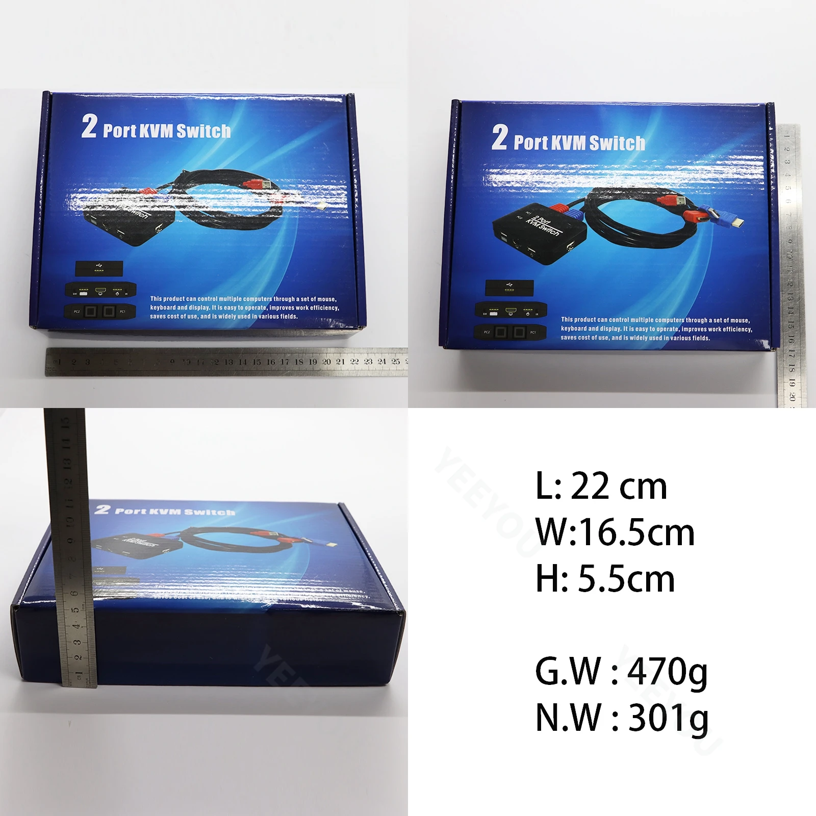 4k Kvm Switch HDMl 2.0 2 Ports Usb Keyboard Video Mouse Auto Switch For Tv/Pc Projector Monitor Game Consoles