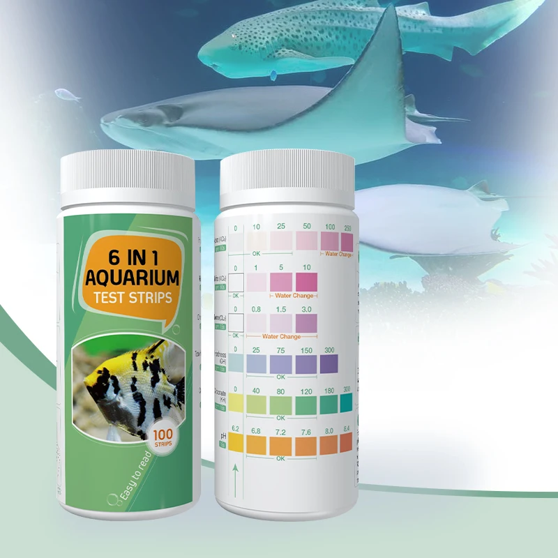 New package quick test Aquarium Test Strips 6way pet care Aquarium water quality test
