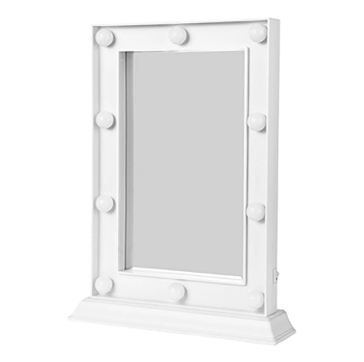 Поставщик lumineux miroir pliant de стол стоячий в рамке белый прямоугольный стол зеркало для макияжа светодиодное меняющее цвет зеркало