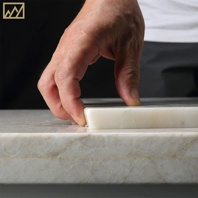 High Quality Custom White Onyx Marble Cutting Boards Wedding Gift Knife Cheese Set Pastry Board For Guest