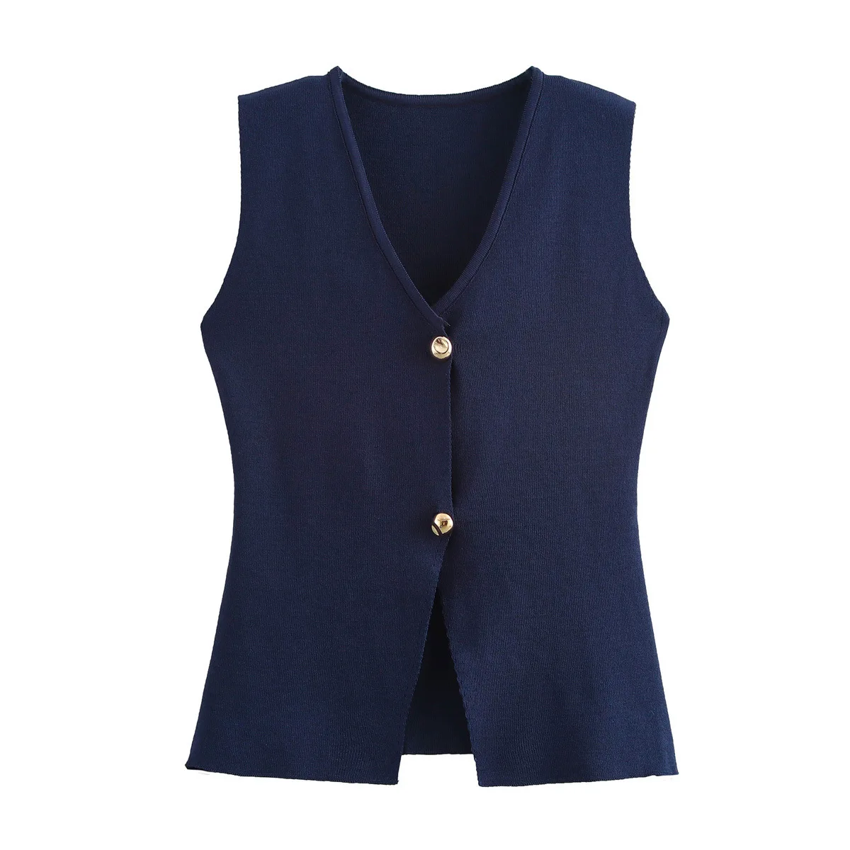 YY4225 fashion women fall clothing 2024 latest design sleeveless knitted waistcoat for women