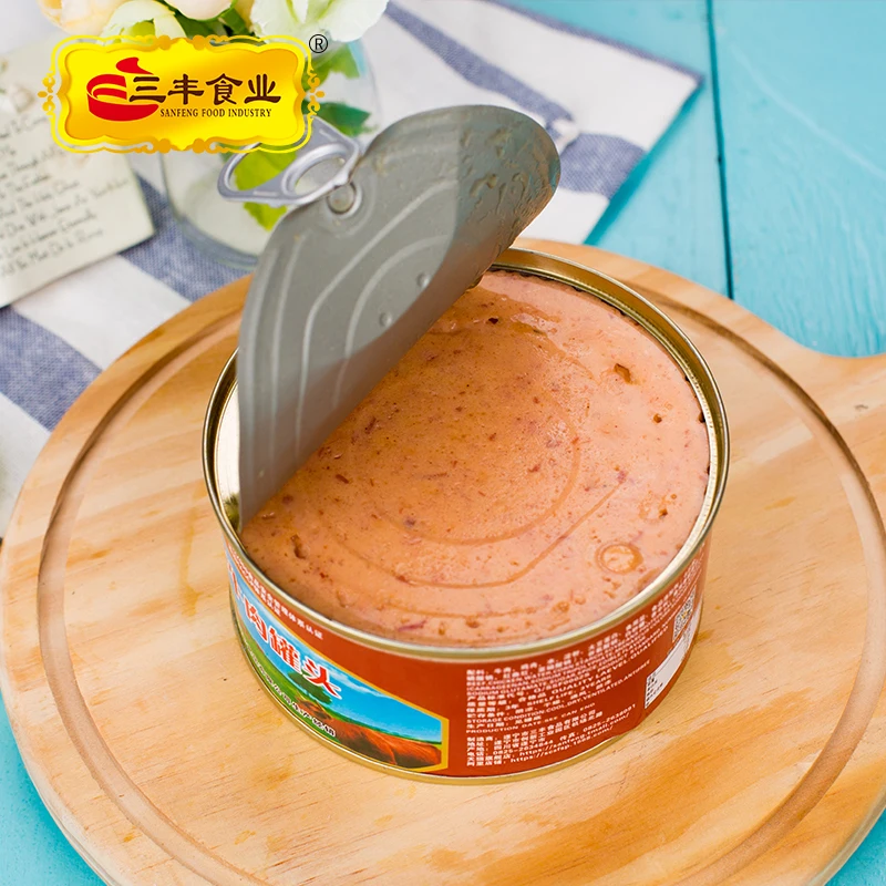 Free Sample Custom Premium Quality 340g Halal Beef Canned Luncheon Meat Corned Beef Tin Canned