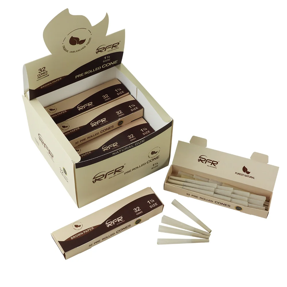 King Size 108mm Rice Paper, Unbleached Paper and Hemp Paper 9 Packs Pre Rolled Cones for Smoking