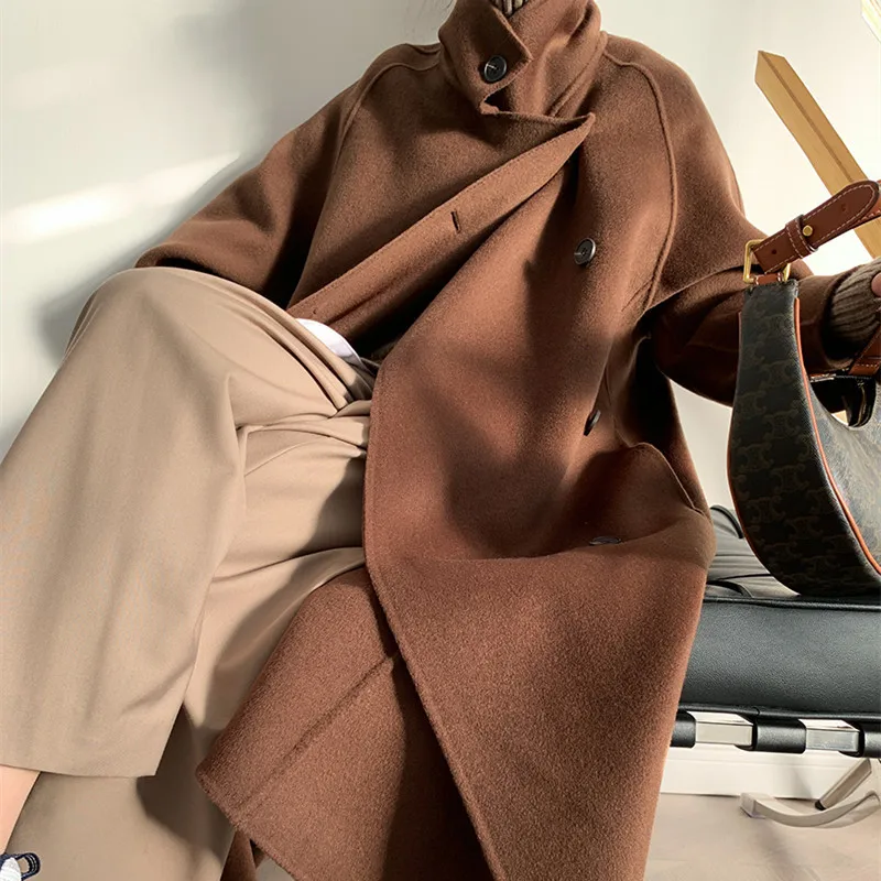 Wholesale 2020 New Women Double Face Cashmere Coats Winter Wool Coats