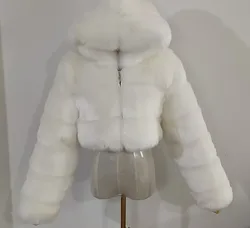 Custom Hiqh Quality Faux Fox Fur Coat Women Faux Fur Hoodies Fur Jacket Women