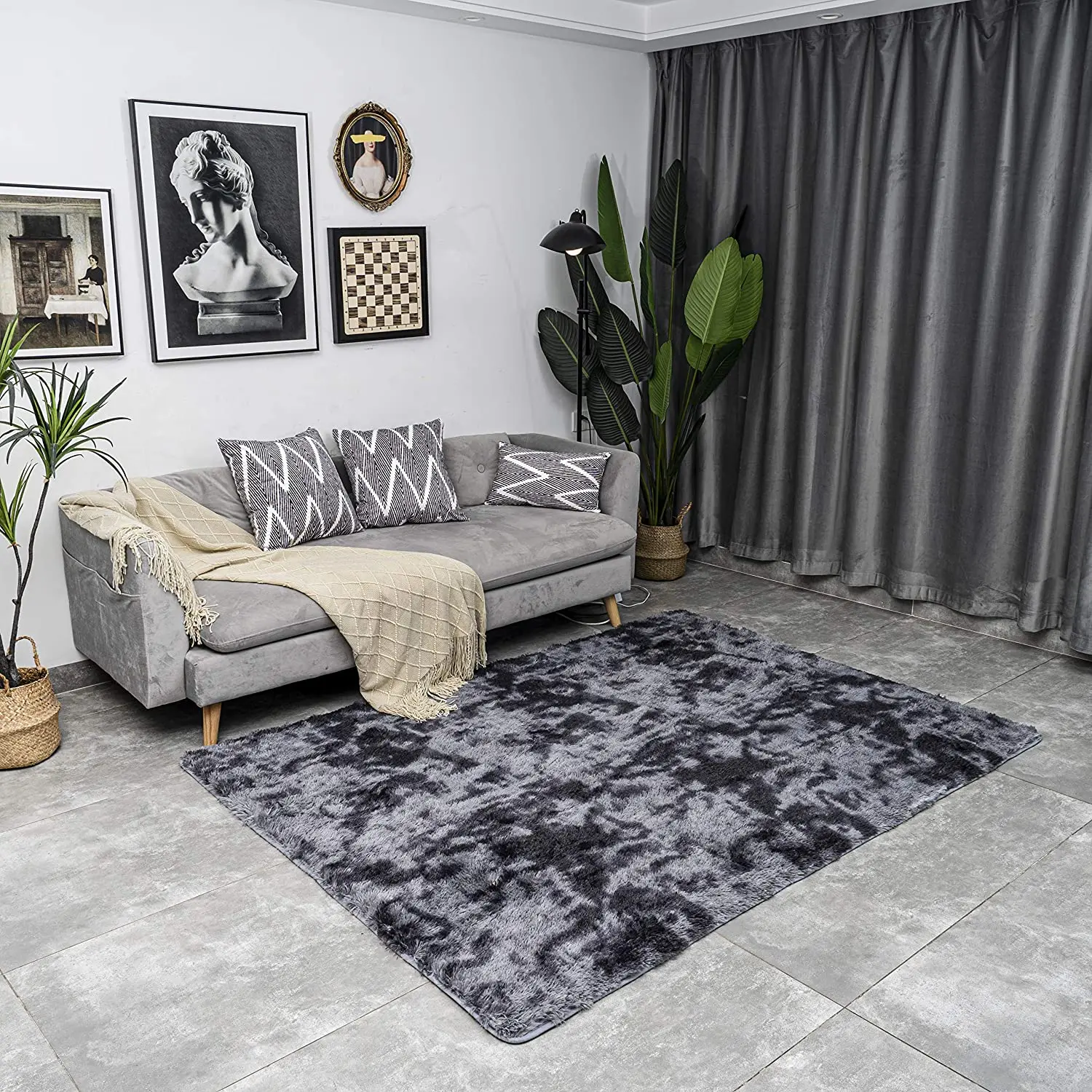  Modern fuzzy colorful soft velvet shaggy plush living room polyester floor carpets and