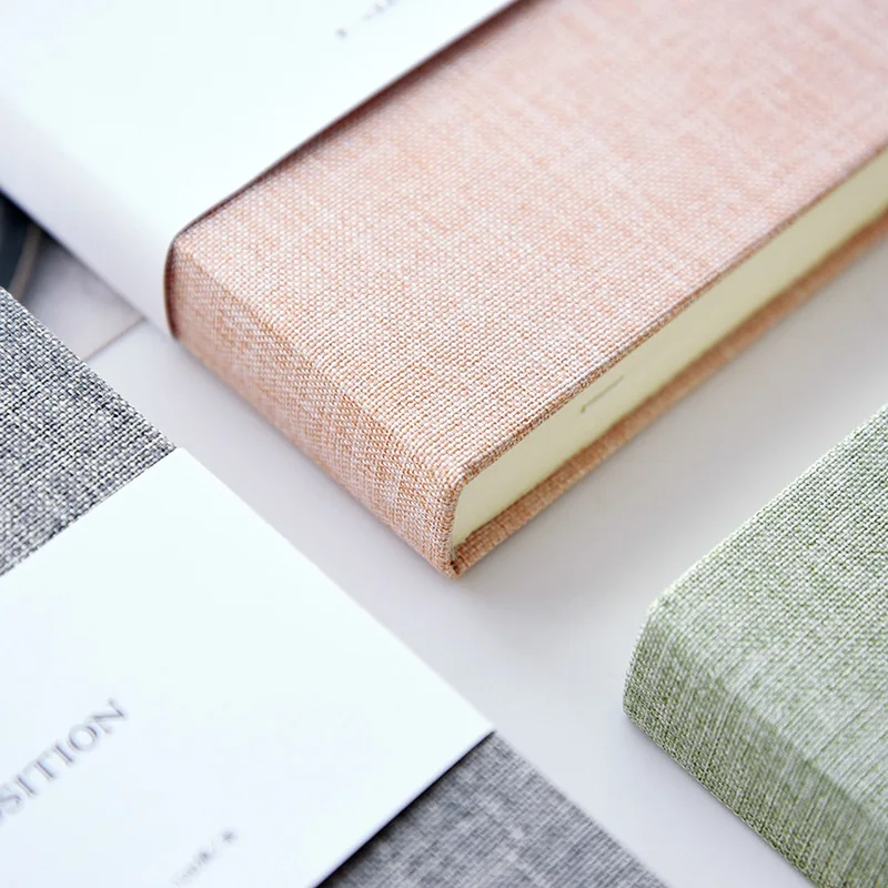 Promotion A5 A6 Stationery Canvas Linen Hardcover Notebooks Custom Fabric Linen Journal Stationery with Lines for Wholesale