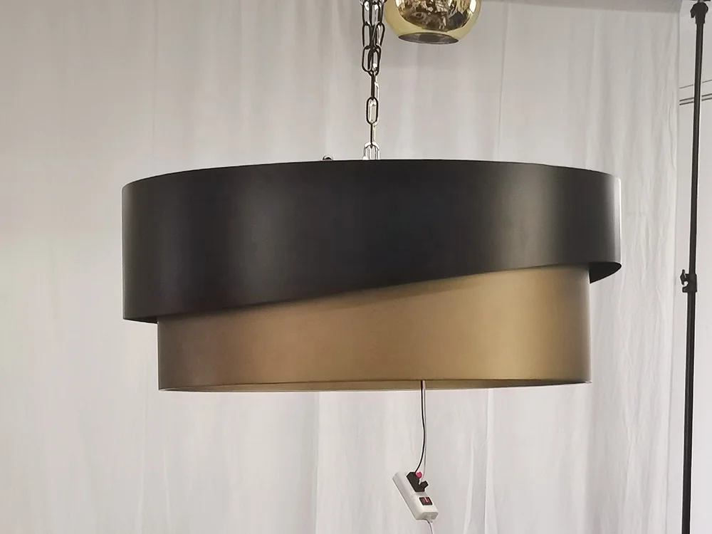 Hilton Droubletree Public Area Black Gold Pendant lighting Modern chandelier luxury for hotel fixtures suspended ceiling lights