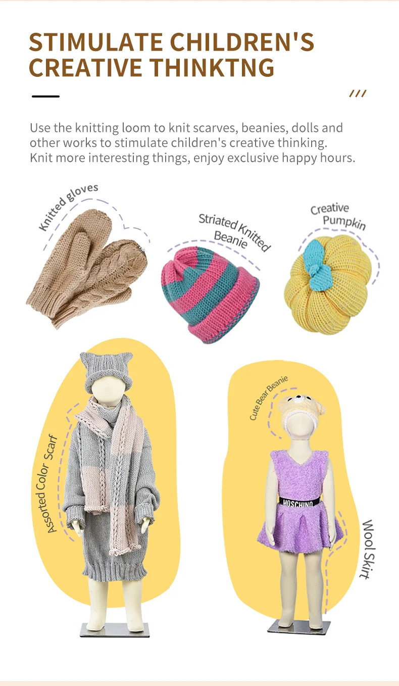 Educational Toys Hand Craft Smart Weaving Loom Toy Diy Sweater Scarf Hat Sock Kit Knitting Machine For Sale