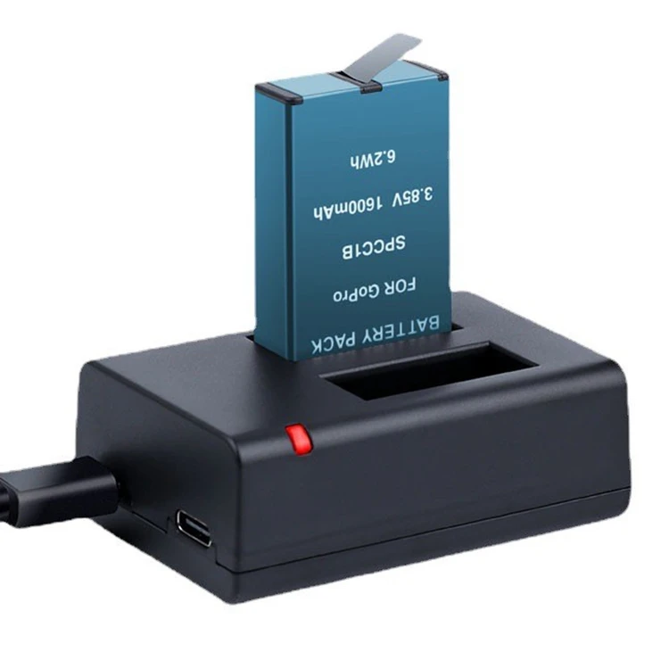 1600Mah 3.85V Go Pro Black 4K Action Camera Accessories Refuel Lithium Batteries Pack Dual Charger Battery for GoPro Hero Max