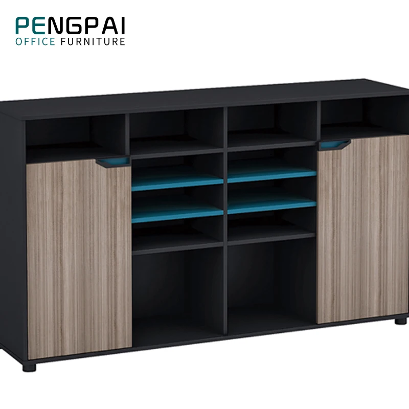 Pengpai custom design wooden rectangle office storage cabinet with door
