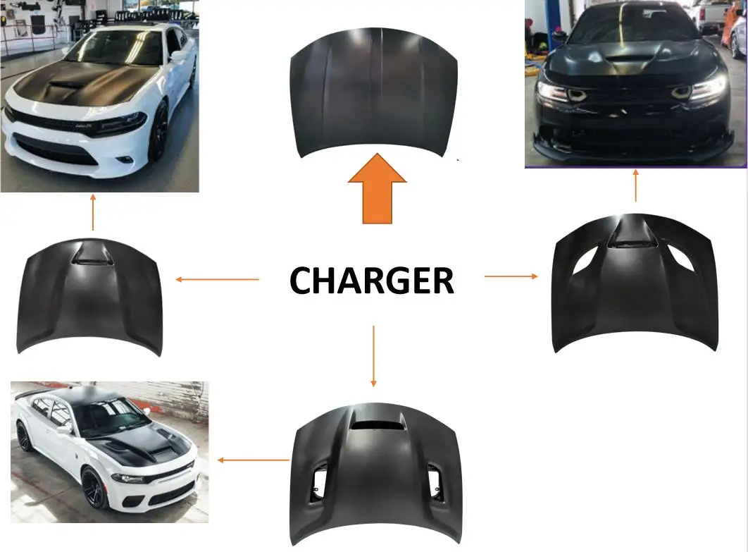 Заводское производство автозапчастей стальной капот Dodge зарядка автомобильные аксессуары 15 - 21 Alum