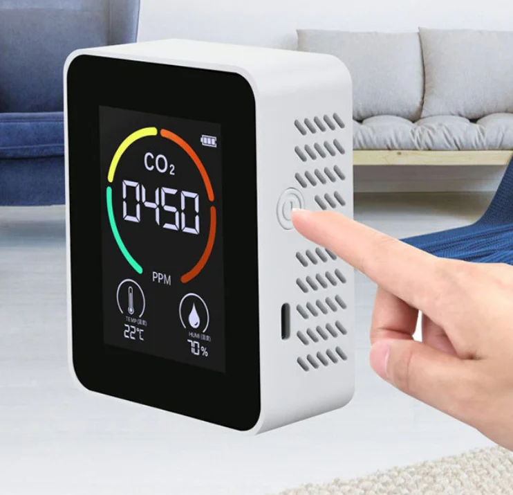 5 in 1 CO2 Meter Temperature Humidity Sensor Tester Air Gas Analyzer Portable Carbon Dioxide HCHO TVOC Detector
