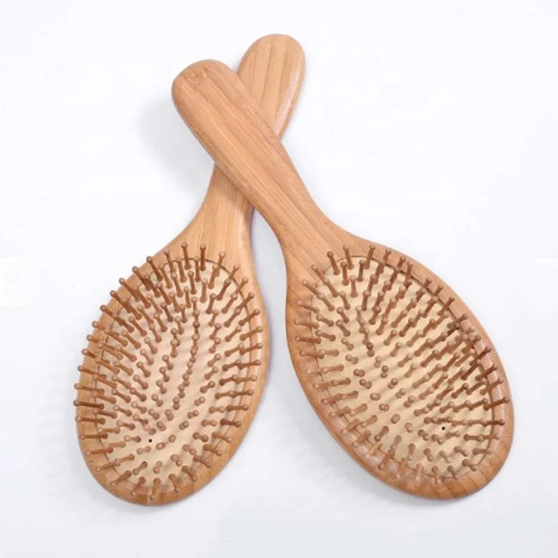 Free Sample Quality Custom Logo Bamboo Hair Brush Eco Friendly Wood Bamboo Detangling Paddle Hair Brush