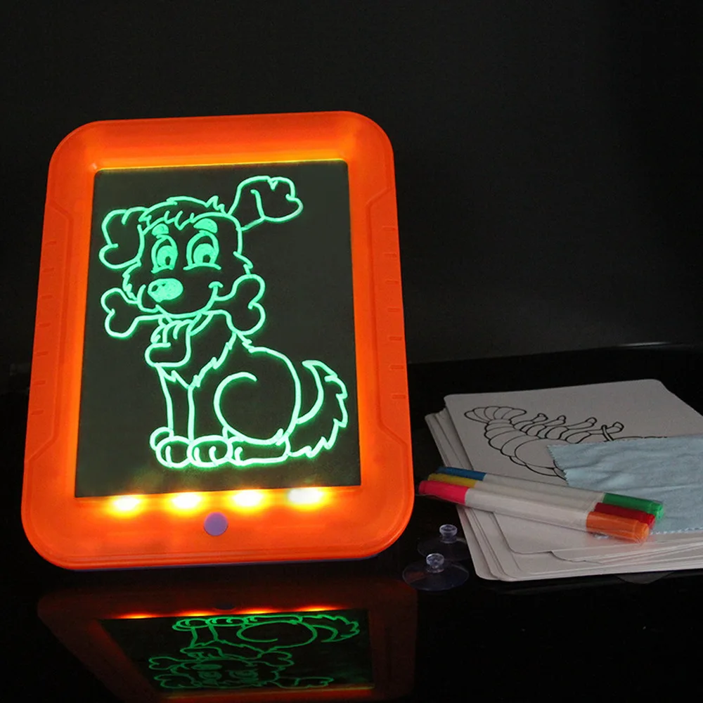 Amazon hot sell draw with light fun illuminate drawing board light for kids-educational toy magic drawing board